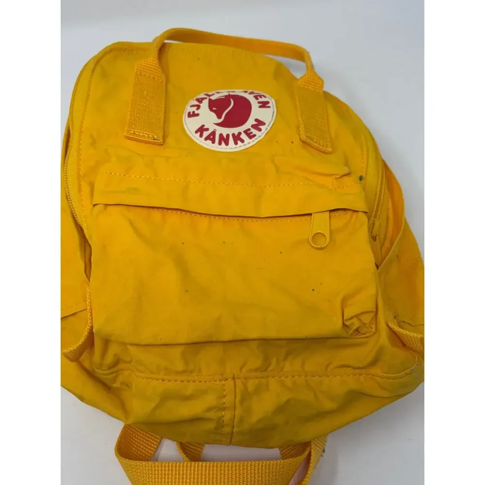 Fjallraven backpack yellow *lots of wear* small child